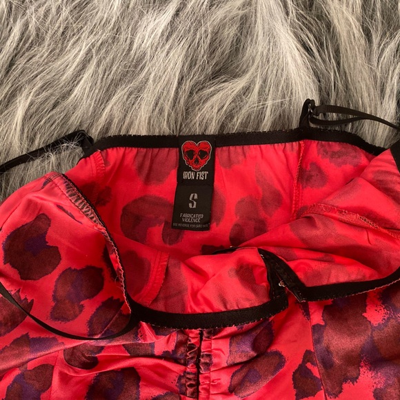 *Rare - IRON FIST hot pink satin corset camisole - Picture 4 of 7